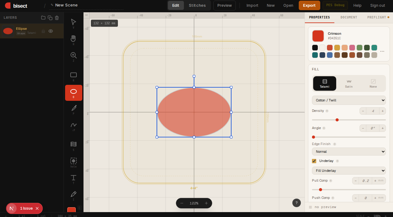 Ellipse result
