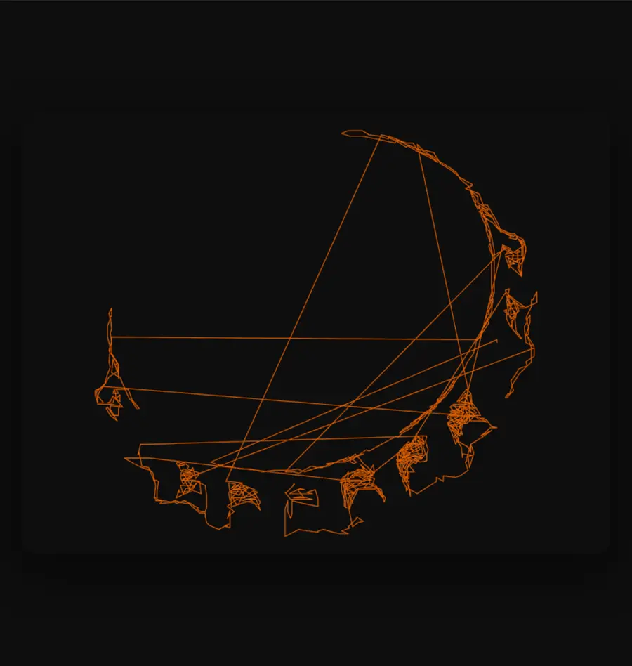 One Line draws the cap as a single continuous wandering path