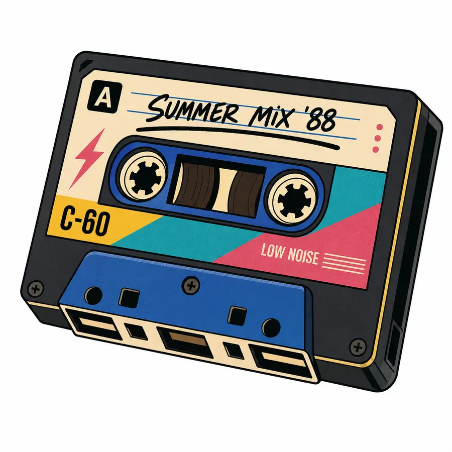 cassette tape illustration, the original artwork